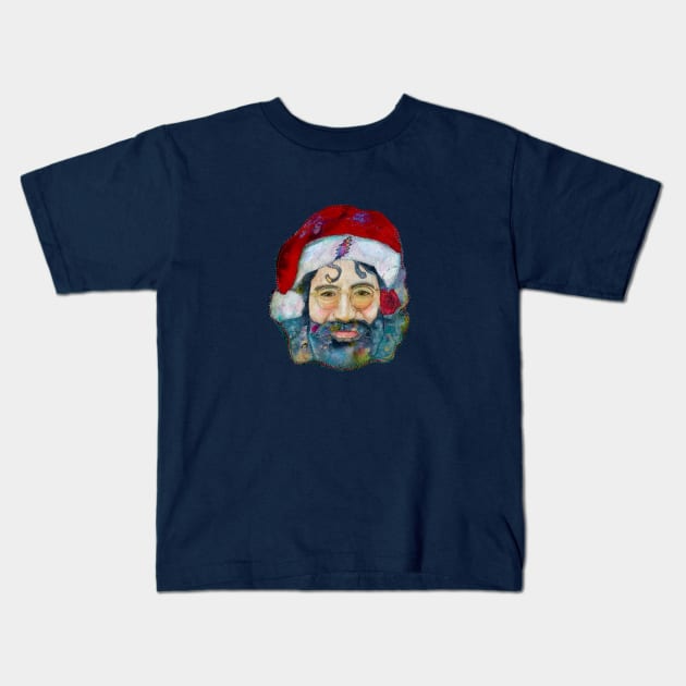 Santa Jerry Kids T-Shirt by karenpaytonart